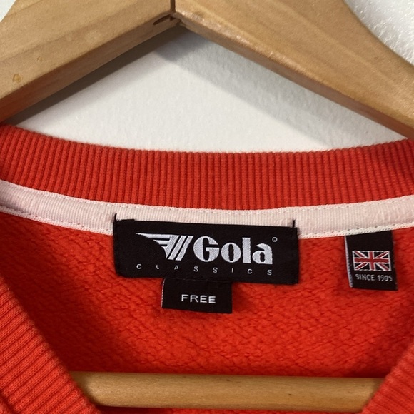 Gola Classic Orange cropped crew neck Sweatshirt free size - Picture 3 of 9